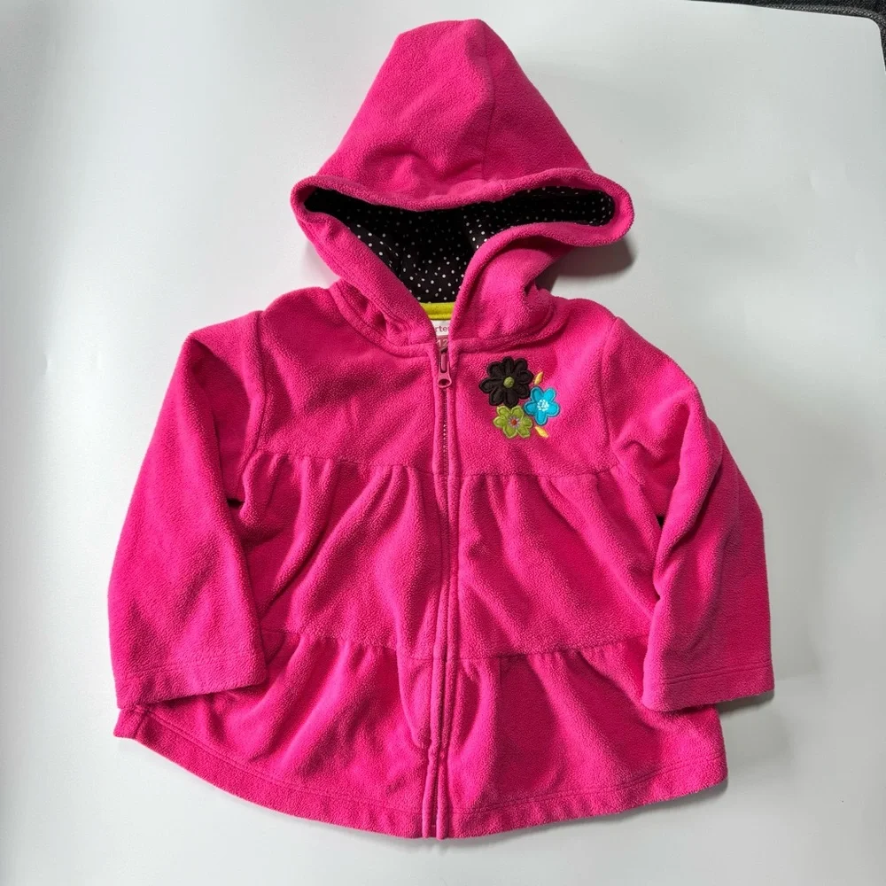 Baby Girl Lightweight Jacket and Fleece Size 12 Months Carter’s Fall Green Pink